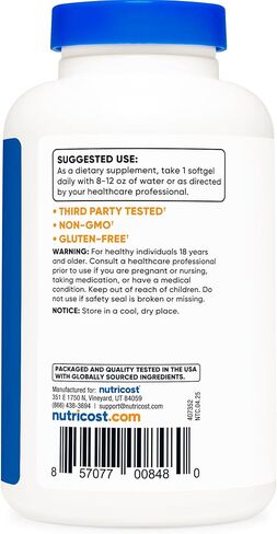 Nutricost Coconut Oil Softgels (1000mg) 240 Softgels - Extra Virgin Coconut Oil - Gluten Free and Non-GMO in Saudi Arabia