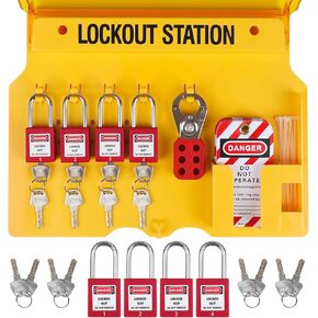 BULANGD Lockout Tagout Station Loto Kit 138 Pieces, Safety Padlocks, Lockout Hasp, Lock Out Tags, Circuit Breaker Lock, Cable Lock, Plug Lock Lockout Tagout Cabinet