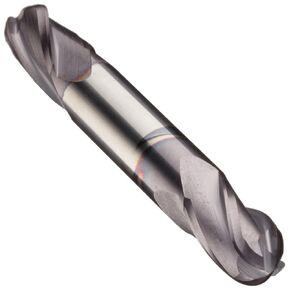 Niagara Cutter 17006509 Carbide Ball Nose End Mill, Stub Length, TiAlN Finish, Roughing and Finishing Cutting, 30-Degree, 4-Flute, 2.5' Overall Length, 0.375' Cut Diameter, 0.375' Shank Diameter