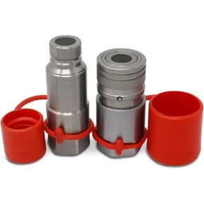 Flat Face Connect Under Pressure Hydraulic Quick Connect Coupler Set, 1/2″ NPT Thread