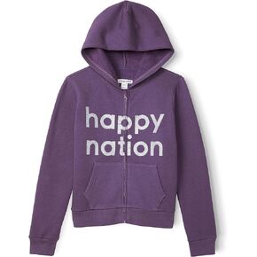 Girls Velour Full Zip Hoodie Sweatshirt