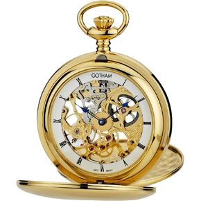 Men's Gold-Tone Double Cover Exhibition Mechanical Pocket Watch # GWC18804G in Kuwait