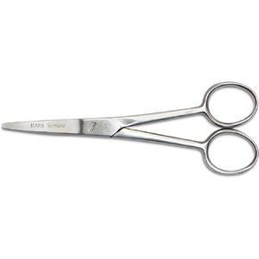 Mars Professional Stainless Steel Curved Scissors Shears, Microserrated, Blunt Points, 5" Length