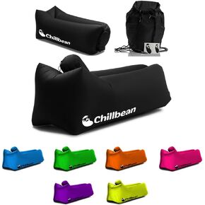 Inflatable Lounger Air Sofa Chair, Inflatable Lounger Hammock with Pillow, Beach Inflatable Couch, Anti Leak Single Layer Nylon Couch for Outdoor Camping, Hiking and Beach (Black), CHB-1