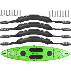 Boat Side Mount Carry Handles with Hardware for Ocean Kayak Lifetime Kayaks Pelican Kayaks Perception Kayaks Canoe, Double Hole, 4 Pack, Black