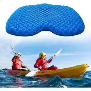 Kayak Gel Seat Cushion, Thicken Waterproof Seats Chair Cushions Kayak Seat Pad with Non Slip Cover for Sit in Inflatable Kayak Canoe Kayak Boat Accessories Equipment Gear for Fishing Kayaking