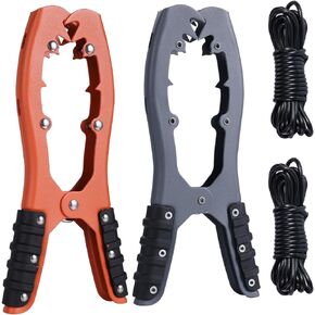 2pcs Brush Gripper Anchors with 2pcs Ropes, Kayak Grip Anchor Kayak Brush Gripper Kayaking Safety Equipment for Securing Kayak Canoe Boat (Orange, Gray)