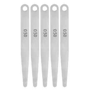 5pcs Feeler Gauge 0.5mm Thickness Gauge 65MN Steel Metric Gap Measuring Tool, Single Blade