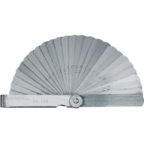 General Tools 230 Economy Feeler Gage, 26-Leaf with Metric and English Units