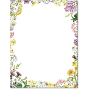 Flower Meadows Stationery Paper - 80 Sheets