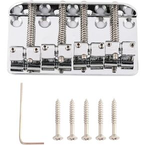 4 String Bass Bridge Top Load Bridge Hard Tail Fixed Steel Bridge for Jazz Bass Precision Bass P Bass Guitar High Mass Black.
