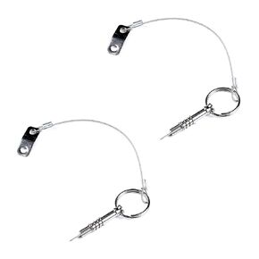 Bimini Quick Pin w/Drop Cam & Spring 1/4" x 1" Grip - Lanyard Prevents Loss Stainless Steel Pack of 10