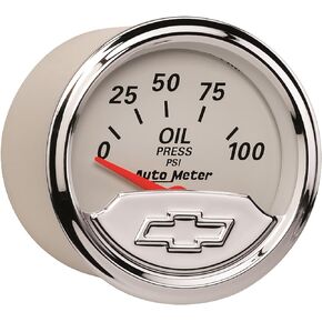Auto Meter 1327-00408 Chevy Vintage 2-1/16" Electric Oil Pressure Gauge (0-100 PSI, 52.4mm)