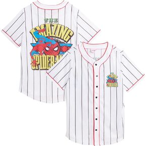 Marvel Unisex Avengers Baseball Jersey - Novelty Fashion Spider-Man Vintage Shirt - Jersey Top for Men and Women (S-4XL)