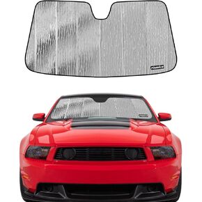 Windshield Sun Shade for 2015-2023 Ford Mustang Without Rearview Mirror Mounted Camera - HyperShield