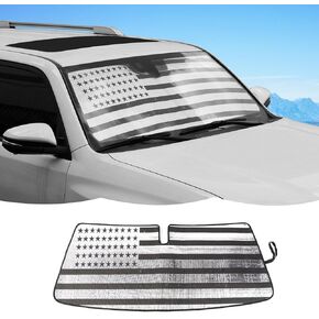 Windshield Sunshade Sun Shade Heat Shield Window Sun Visor Mat Compatible with Toyota 4Runner 2017-2023,US Flag
