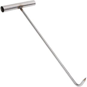 DOITOOL Manhole Cover Hook Stainless Steel Drain Grate Lifter T Style Handle Manhole Cover Lifting Hooks Storm Drain Cover Pull Hook for Lifting Moving Pulling
