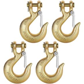 4 Pack 5/16 Inch Clevis Slip Hook, Clevis Safety Hook with Safety Latch, Clevis Rigging Tow Winch Trailer, 14,000 Lb Capacity, 3/4 in Opening