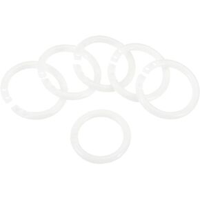 حلقات أوراق فضفاضة مقاس 1.1 بوصة OD 0.8 بوصة من PATIKIL، 50 حزمة من البلاستيك الدائري للكتاب DIY ألبوم صور دفتر القصاصات، أبيض