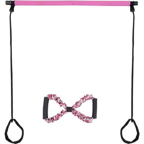Get Out! Pilates Bar Kit with Resistance Band Set - Yoga Pilates Exercise Stick Bar with Foot Holds and Figure 8 Arm Band