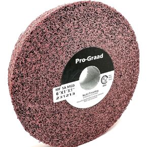 Metal Finishing Wheel – 6" x 1" x 1" 5A Coarse – Aluminum Oxide – Maroon Metal Finish Convolute Wheel – for #3 Brush, Satin and Mill Finishes – 01863 - Pack of 1