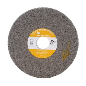 Scotch-Brite Light Deburring Wheel, Silicon Carbide, 6000 rpm, 6" Diameter x 1/2" Width, 1" Arbor, 6S Fine Grit (Pack of 4)