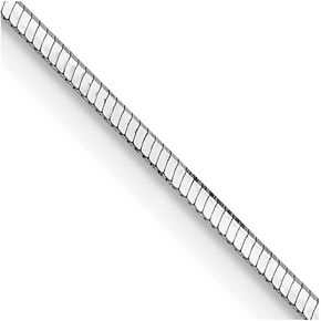 Diamond2Deal 14k White Gold 1.40mm Octagonal Snake Chain Necklace for Men Women
