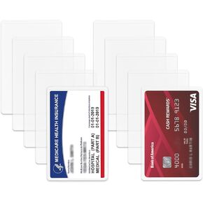 New Medicare Card Holder Protector Sleeves, Clear Medical Card Protectors 12Mil Business Card Sleeve Medicare Credit Card Holder for New Medicare Card, Business Card, Social Security Card - 10 pack