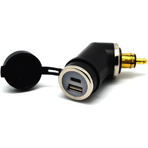 Cliff Top Motorcycle DIN Hella USB Charger 36W PD USB C and QC 3.0 Compatible with BMW Triumph Tiger Ducati Motorcycle