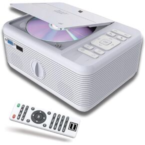 RCA RPJ140 Projector With Built-in Bluetooth & DVD Player - Movie Projector - 1080P Supported For HD, Video & Screens - Portable DVD Projector For Home Theater Compatible With Phone, Laptop, PS4, Xbox