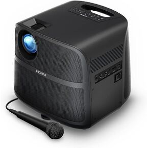 ION Audio Projector Deluxe HD Battery/AC Powered 720p HD LED Bluetooth-Enabled Projector with Powerful Speaker (Renewed)