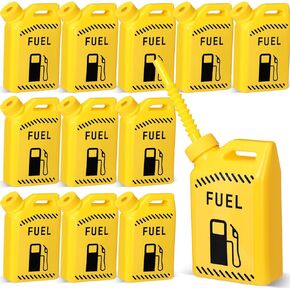 Mifoci 12 Pack Construction Party Favor Gift Supplies Yellow Fuel Can Cups,11 oz Drinking Cups with Straws Plastic Construction Themed Party, Race Car and Baby Shower Birthday Favors