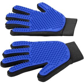 2024 Upgrade Pet Grooming Gloves for Gentle Shedding Dog Washing Gloves Efficient Pets Hair Remove Cat Gloves for Grooming Dog Bathing Gloves -1 Pair(Blue)