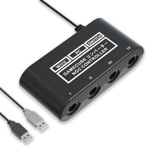 Gamecube Controller Adapter for Nintendo Switch Gamecube Adapter, Super Smash Bros Gamecube Adapter for Wii u/Switch/PC USB, Support 4 Gamecube Controller and 180cm Long Data Cable