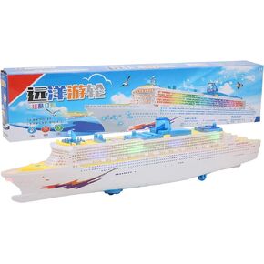 SUNGOOYUE Durable Electric Music Ship Boat Toy, Highly Simulation Boat Toy with Lights Sound Effect for Children Funny Toy