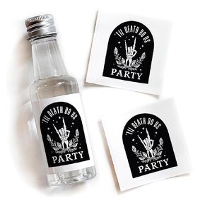Til Death Do Us Party - 50 mL Bachelorette Liquor Labels - Skeleton Bachelorette Party Favors - Gothic Bach Gift Bag Idea - Halloween Bachelorette Stickers