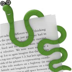 مشبك الإشارات المرجعية للأطفال والطلاب والنساء والرجال - Wally The Bookworm الرائعة واللطيفة وحامل الصفحات فكرة هدية فريدة من نوعها - علامة كتاب مضحكة وإكسسوار للقراءة لمحبي الكتب (أخضر) in Kuwait