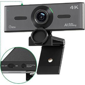 4K Webcam with Dual/Noise-Canceling Mics, AI Tracking Auto-Framing Web Cam 4K,120°Wide Angle Webcam, Sony 4K Sensor, with Privacy Cover, USB Webcam for PC/Streaming/Laptop/Conference/Zoom Meeting in Kuwait