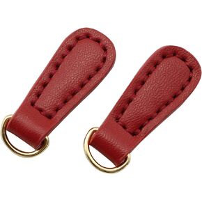 NX Garden 2pcs Genuine Leather Zipper Pulls Black Pull Strap Cord Zipper Pullers Durable Boot Jacket Bag Purse Accessories