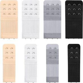 8 PCS Bra Extender, Elastic Bra Extenders 2 Hooks/3 Hooks, Comfortable Bra Strap Extender for All Common Bra Models
