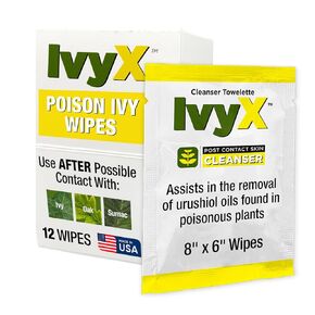 CoreTex Ivy X Post-Contact Poison Ivy Wipes - Pack of 12 Single-Use Poison Ivy Treatment Wipes to Assist in the Removal of Poison Ivy, Poison Oak, & Poison Sumac Oils - Poison Ivy Wash Wipes