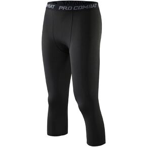 Men's 3/4 Compression Pants for Men Sport Base Layer Fitness Leggings Athletic Function Capri Tights