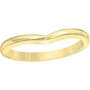 Dazzlingrock Collection Ladies Anniversary Contour Wedding Stackable Guard Chevron Plain Band, 14K Gold
