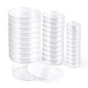 Annhua 10 Pack Plastic Petri Dishes with Lids, 60 x 11mm Tissue Culture Plate Lab Petri Plate Culture Dishes with Cover for Experiment, Microbiology Studies and School Science Projects