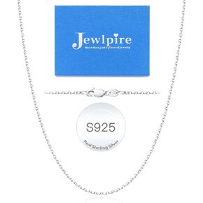Jewlpire Italian Solid 14K Real Gold Over 925 Sterling Silver Chain Necklace for Women Girls, 1.1mm 1.3mm Cable Chain Necklace Hypoallergenic & Comfortable Women's Chain Necklaces 14 16 18 20 22 24 26 Inch