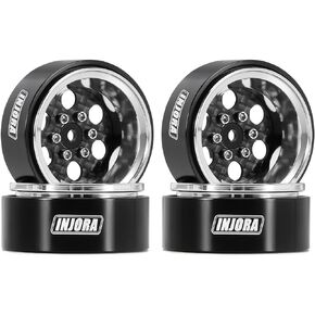 INJORA ModuWheel 1.3 beadlock Negative Offset Wheels with 6-Hole, Replaceable Carbon Fiber Modular, for 1/18 1/24 RC Crawler (Rainbow)