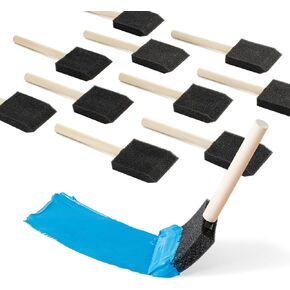 Simetufy 10 Pcs Foam Paint Brushes, 2 inch Foam Brush, Wood Handle Foam Brushes for staining, Sponge Paint Brush, Foam Brushes for Staining, Varnishes, and DIY Craft Projects