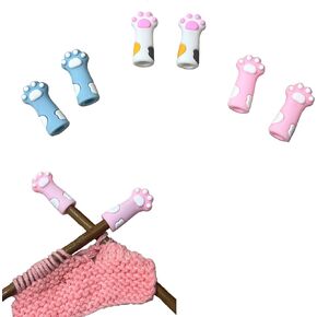 SPANSEE 8 PCS Dog Paw Knitting Needle Stoppers, Knitting Needle Point Protectors, Knitting Needle Caps, Knitting Tools, Knitting Accessories, Knitting Supplies fit Size 2-13 (2.75mm-9mm) Needles