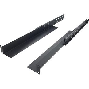JINGCHENGMEI 1U Universal 4-Post Rack Mount Server Shelf Rails for Dell Compaq HP IBM APC - 16-33 Inches Adjustable Depth-110 lbs Capacity (16-33" Rails)