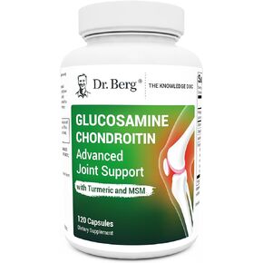 Dr. Berg Glucosamine Chondroitin MSM Turmeric & Boswellia - Advanced Joint Support Supplement with Glucosamine Sulfate 1500mg Capsules - Includes 120 Capsules
